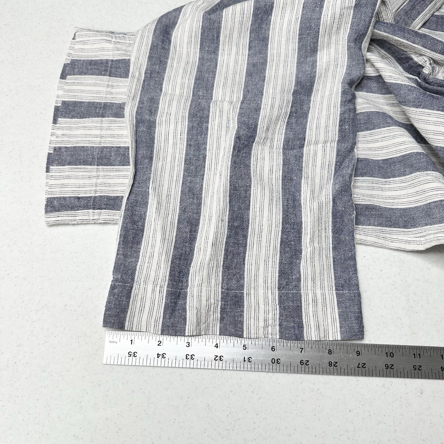 Rails Pants Womens Large Agnes Linen Blend Ankle White Blue Stripes Coastal EUC