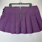 Dolls Kill Current Mood Skirt 2X Pink Blue Stripe Mini Pleated Buckles Goth NEW