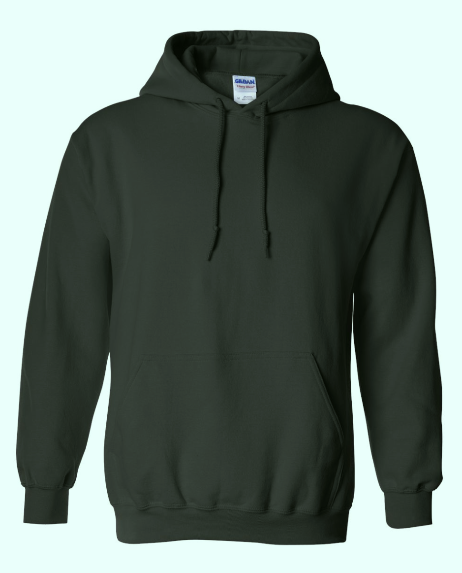 forest green hooded sweatshirt