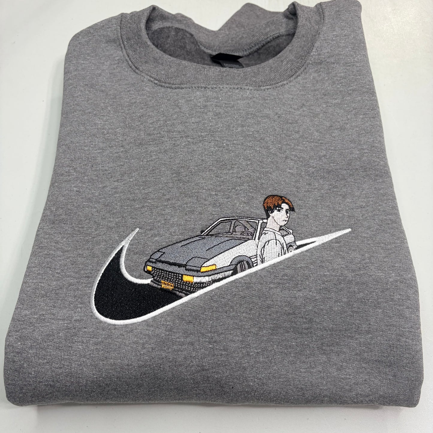 Nike Initial D Takumi Embroidered ADULT Hoodie / Crewneck Sweatshirt Unisex AE86 Anime Racing