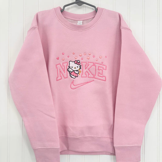 Nike Hello Kitty Hearts Sweatshirt Embroidered TODDLER Crewneck Cat Anime Girly Cozy Gift