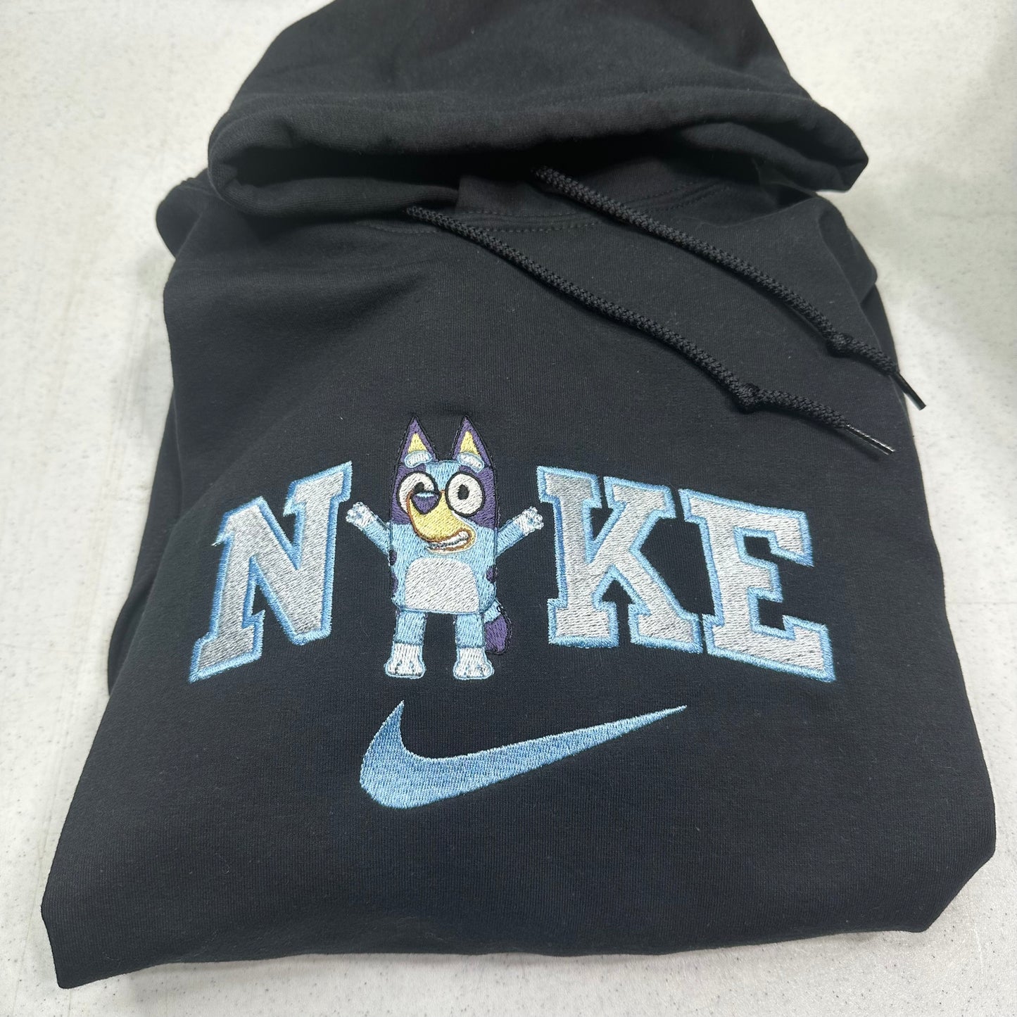 Nike Bluey Sweatshirt Embroidered ADULT Hoodie / Crewneck Unisex Dog Sisters Best Friends Cartoon