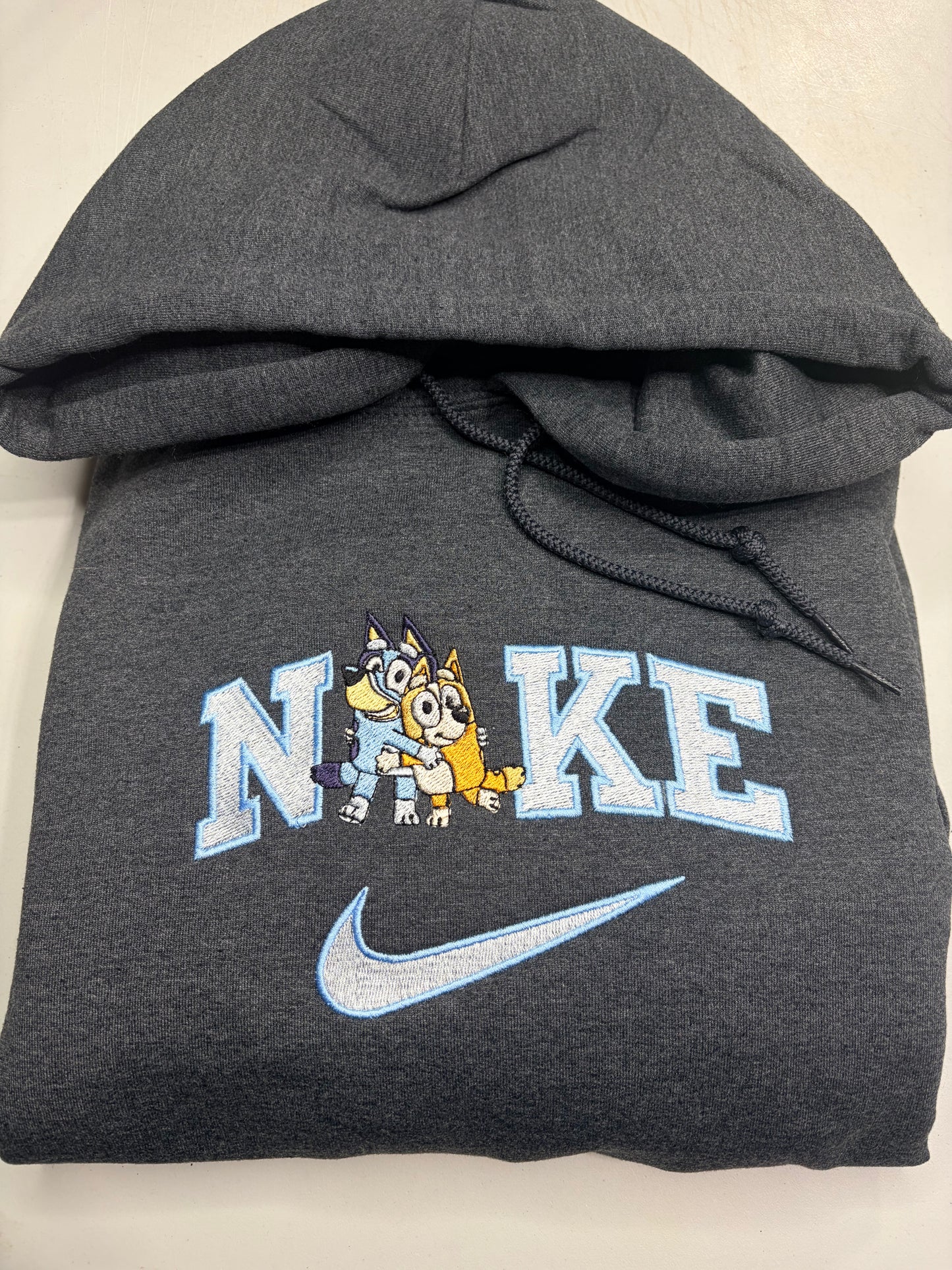 Nike Bluey Bingo Sweatshirt Embroidered ADULT Hoodie / Crewneck Unisex Best Friend Dog Sisters Cartoon Gift