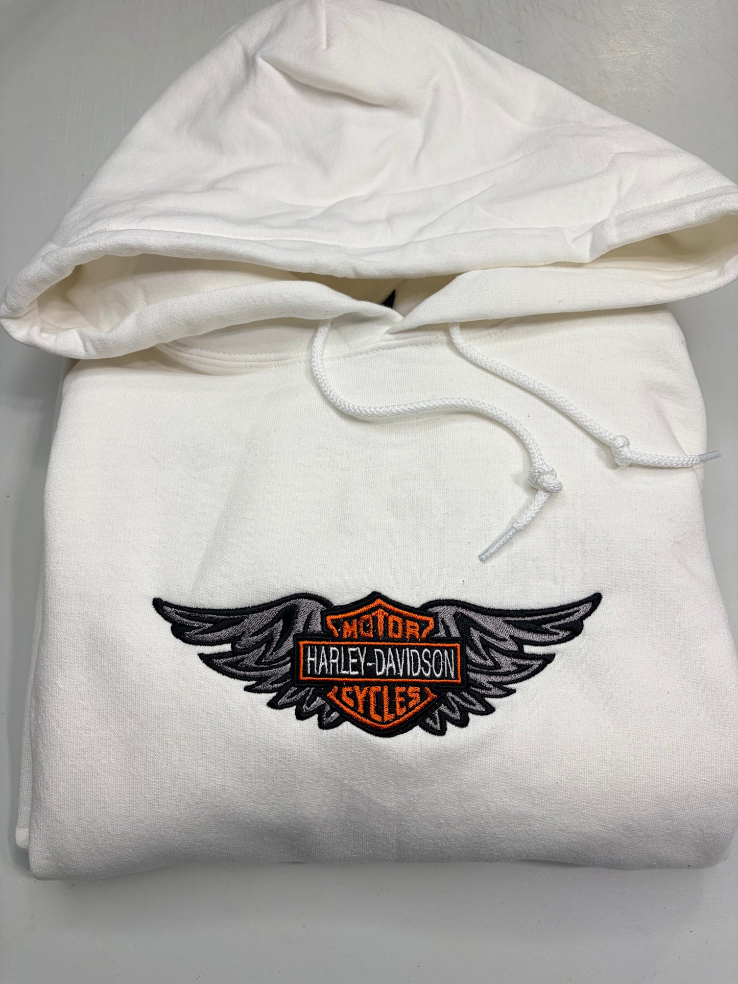 Harley Davidson Sweatshirt Embroidered ADULT Hoodie / Crewneck Unisex Biker Wings