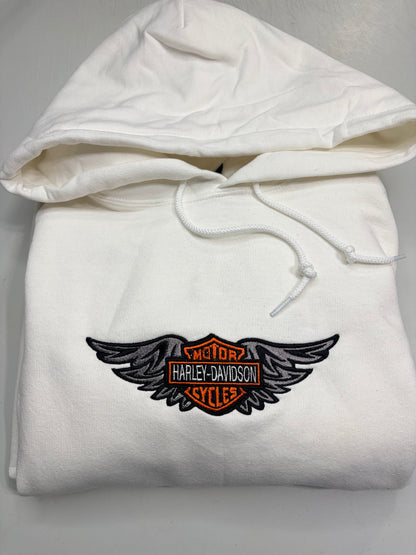Harley Davidson Sweatshirt Embroidered ADULT Hoodie / Crewneck Unisex Biker Wings