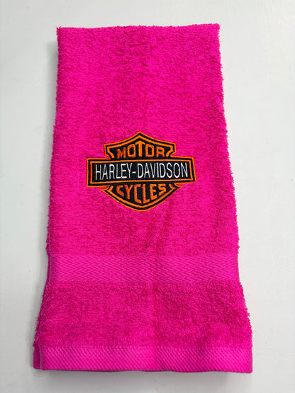 Harley Davidson Towels Embroidered Hand Towel Bathroom Home Biker Decor