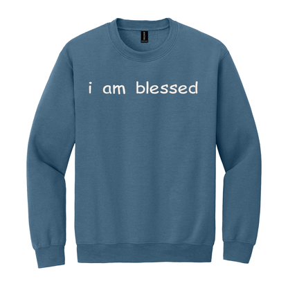I Am Blessed Sweatshirt Embroidered ADULT Hoodie / Crewneck Sweatshirt Unisex Affirmation Positive Inspirational Gift