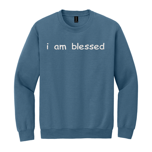 I Am Blessed Sweatshirt Embroidered ADULT Hoodie / Crewneck Sweatshirt Unisex Affirmation Positive Inspirational Gift
