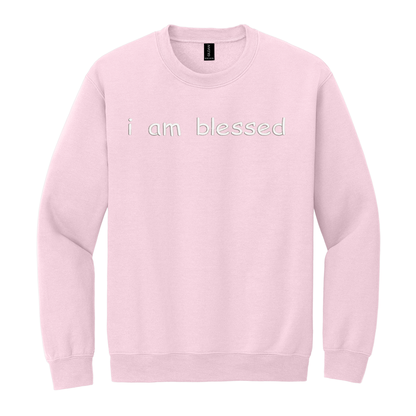 I Am Blessed Sweatshirt Embroidered ADULT Hoodie / Crewneck Sweatshirt Unisex Affirmation Positive Inspirational Gift