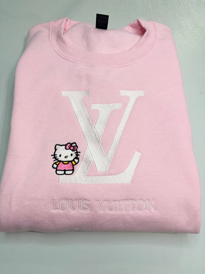 Louis Vuitton Hello Kitty Sweatshirt Embroidered ADULT Hoodie / Crewneck Unisex Fashion Lover Gift