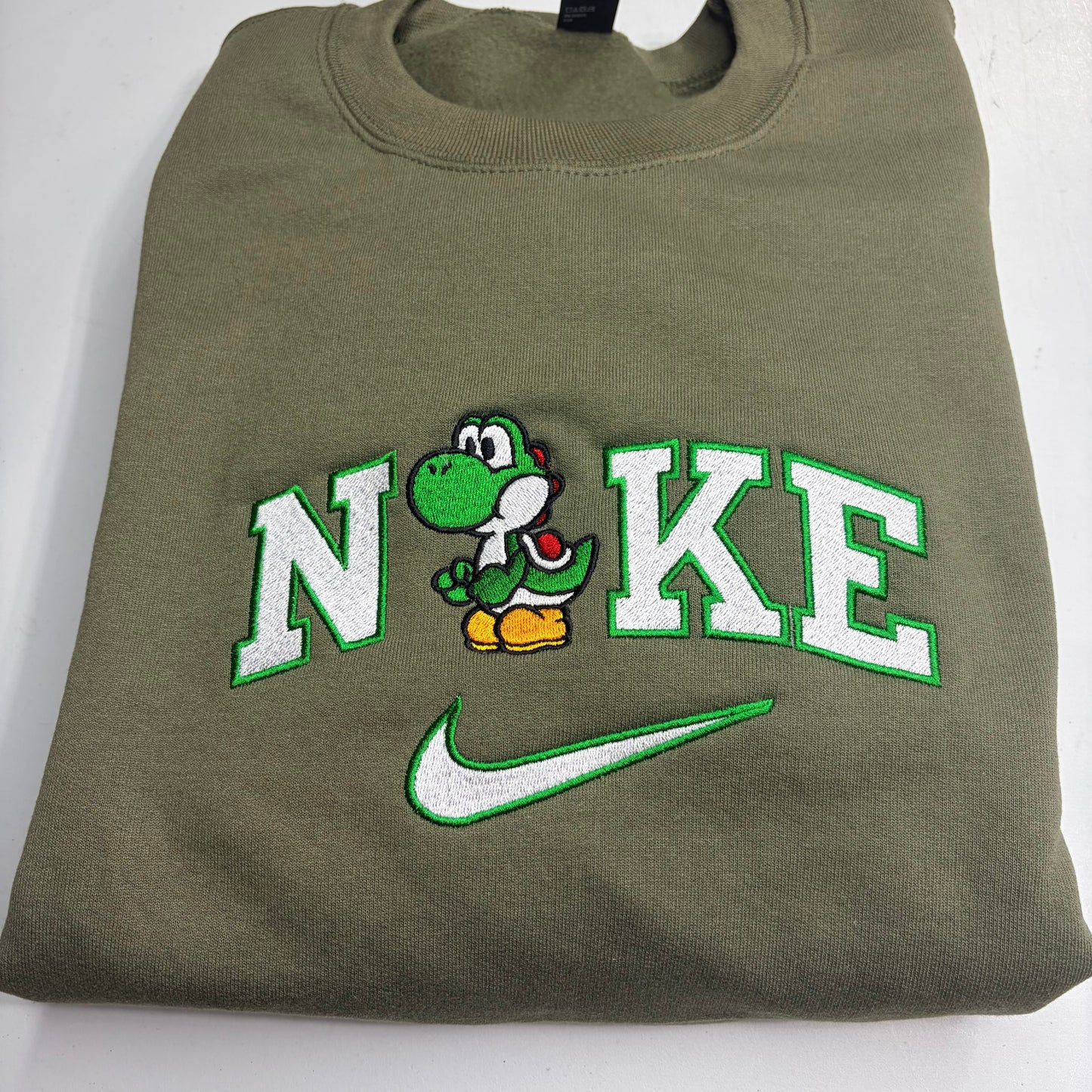 Nike Mario Bros Yoshi Embroidered ADULT Hoodie / Crewneck Sweatshirt Unisex Video Gamer Gift