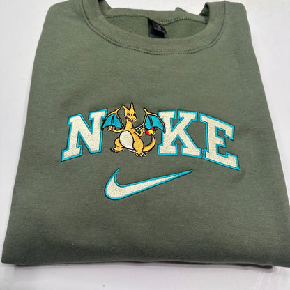 Nike Pokemon Charizard Embroidered ADULT Hoodie / Crewneck Sweatshirt Unisex