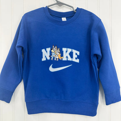 Nike Bluey Bingo Sweatshirt Embroidered TODDLER Crewneck Dog Best Friend Sisters Animal Cartoon Gift
