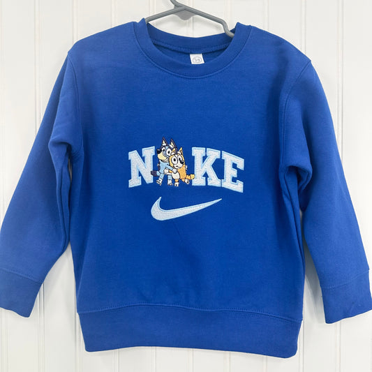 Nike Bluey Bingo Sweatshirt Embroidered TODDLER Crewneck Dog Best Friend Sisters Animal Cartoon Gift