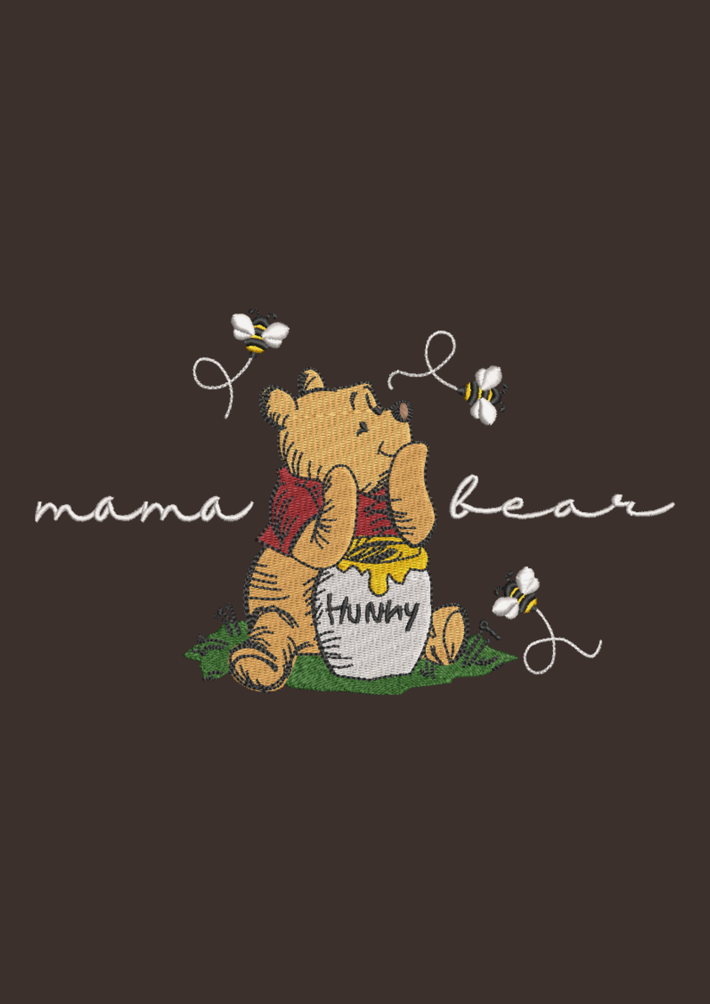 Winnie The Pooh Mama Bear Sweatshirt Embroidered ADULT Hoodie / Crewneck Unisex New Mom Gift
