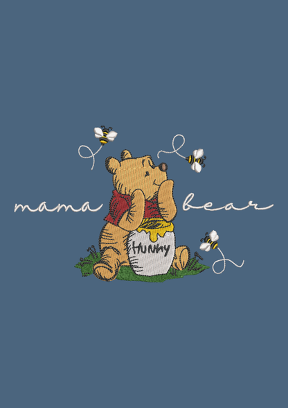 Winnie The Pooh Mama Bear Sweatshirt Embroidered ADULT Hoodie / Crewneck Unisex New Mom Gift