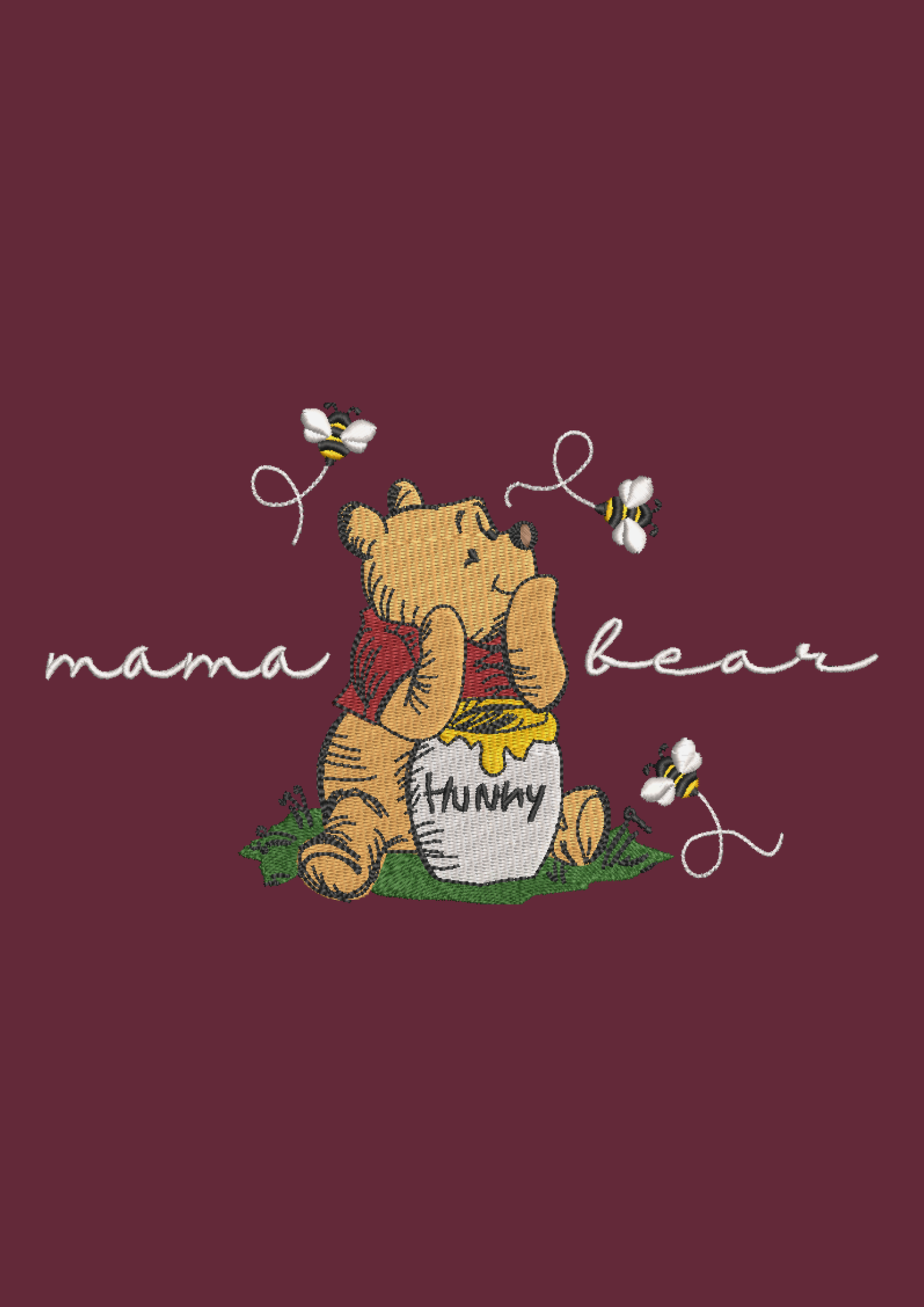 Winnie The Pooh Mama Bear Sweatshirt Embroidered ADULT Hoodie / Crewneck Unisex New Mom Gift