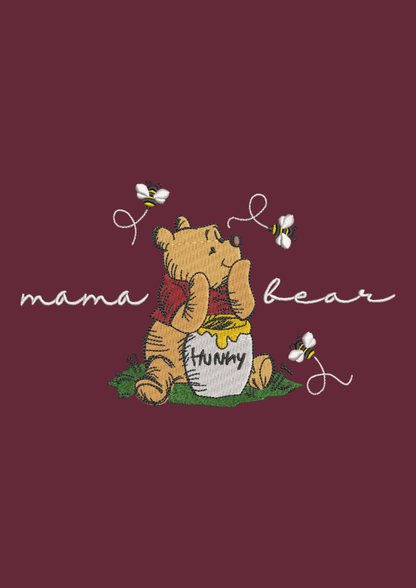 Winnie The Pooh Mama Bear Sweatshirt Embroidered ADULT Hoodie / Crewneck Unisex New Mom Gift
