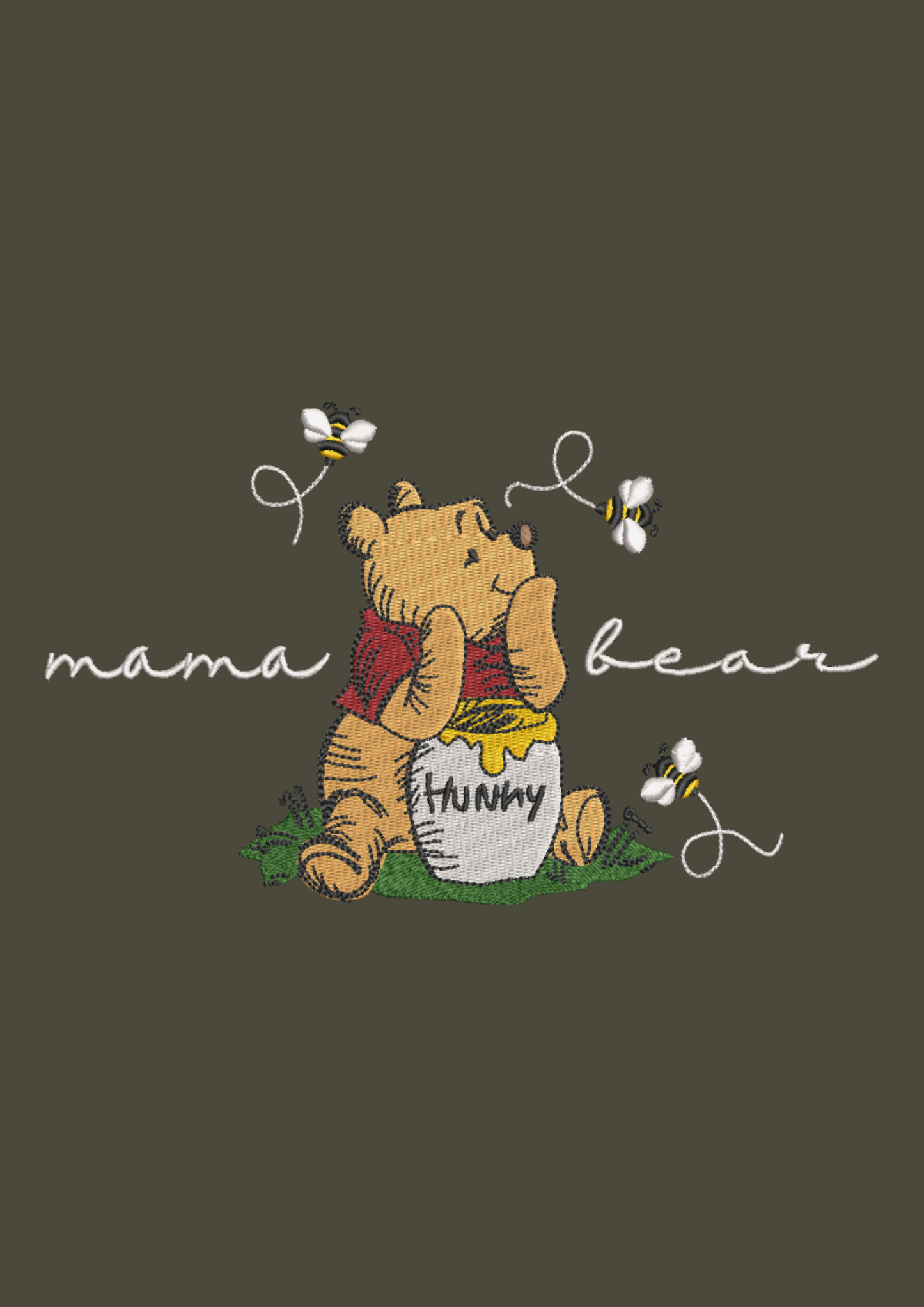 Winnie The Pooh Mama Bear Sweatshirt Embroidered ADULT Hoodie / Crewneck Unisex New Mom Gift