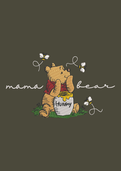 Winnie The Pooh Mama Bear Sweatshirt Embroidered ADULT Hoodie / Crewneck Unisex New Mom Gift