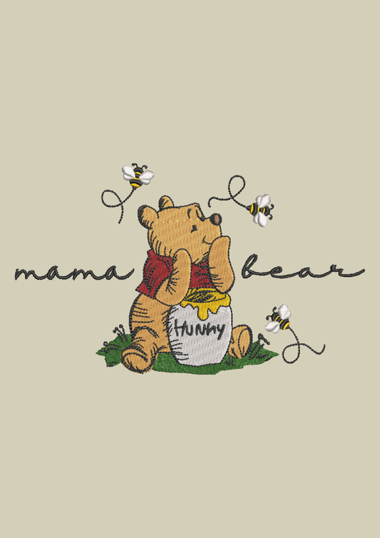 Winnie The Pooh Mama Bear Sweatshirt Embroidered ADULT Hoodie / Crewneck Unisex New Mom Gift
