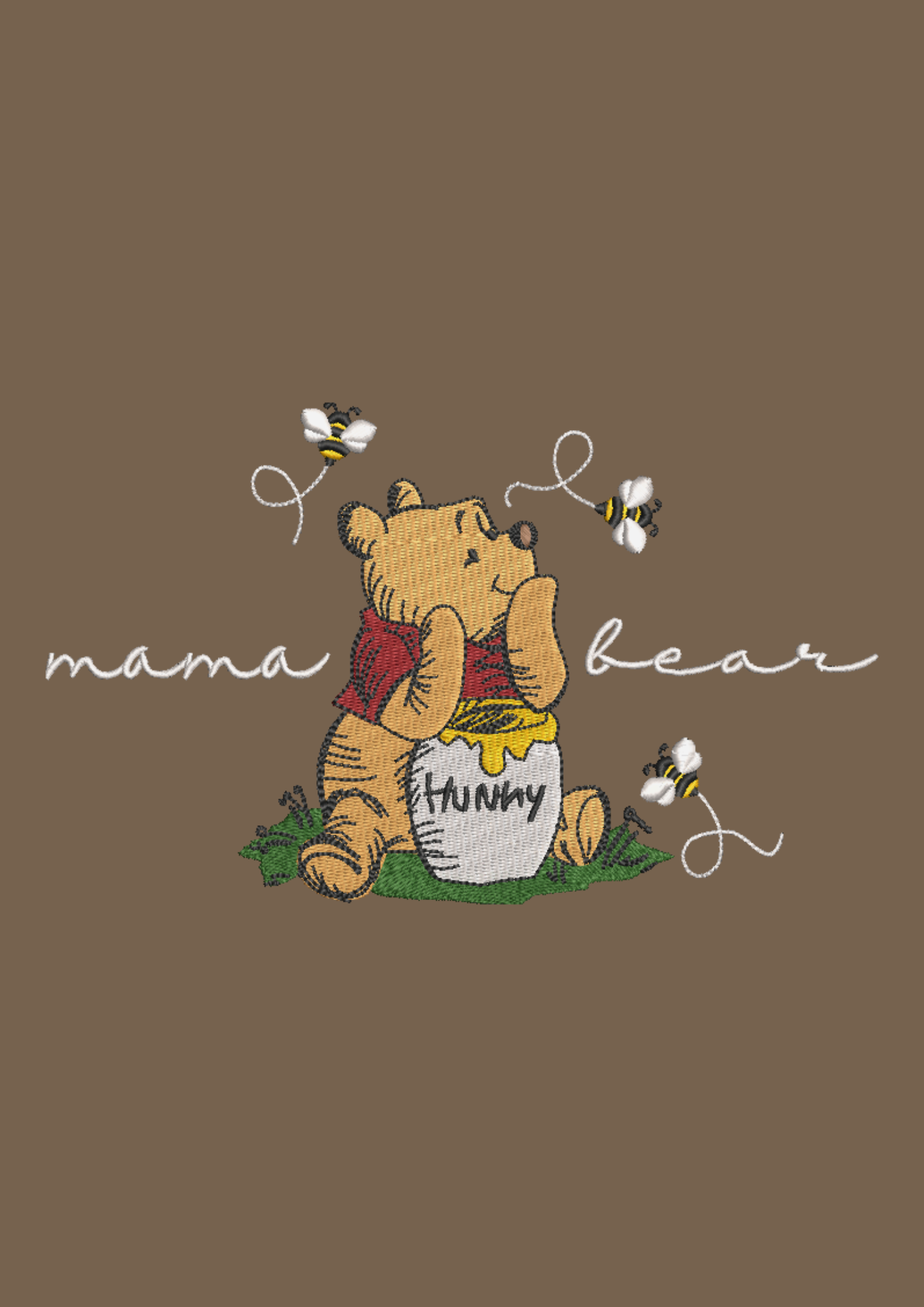 Winnie The Pooh Mama Bear Sweatshirt Embroidered ADULT Hoodie / Crewneck Unisex New Mom Gift