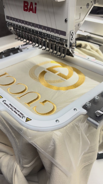 Gucci Logo Embroidered Adult Sweatshirt GOLD Font
