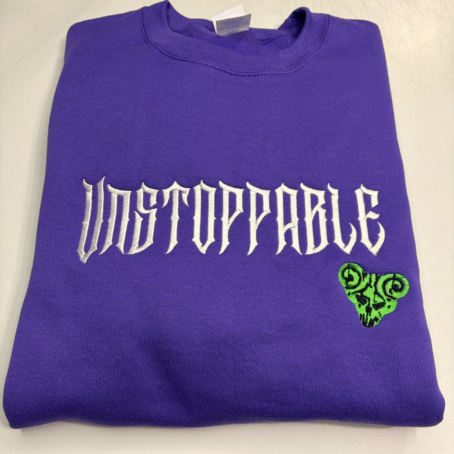 Unstoppable Pick Of Destiny Sweatshirt Embroidered ADULT Hoodie / Crewneck Sweatshirt Unisex Affirmation Positive Inspirational Heavy Metal Lover Gift