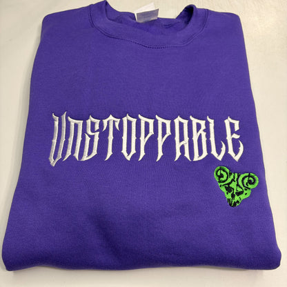 Unstoppable Pick Of Destiny Sweatshirt Embroidered ADULT Hoodie / Crewneck Sweatshirt Unisex Affirmation Positive Inspirational Heavy Metal Lover Gift