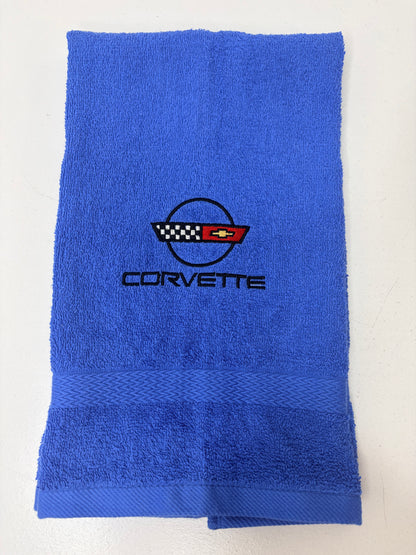 Chevy Corvette Towels Embroidered Hand Towel Bathroom Home Decor C4 C5 C6 Vette Car Racing Gift