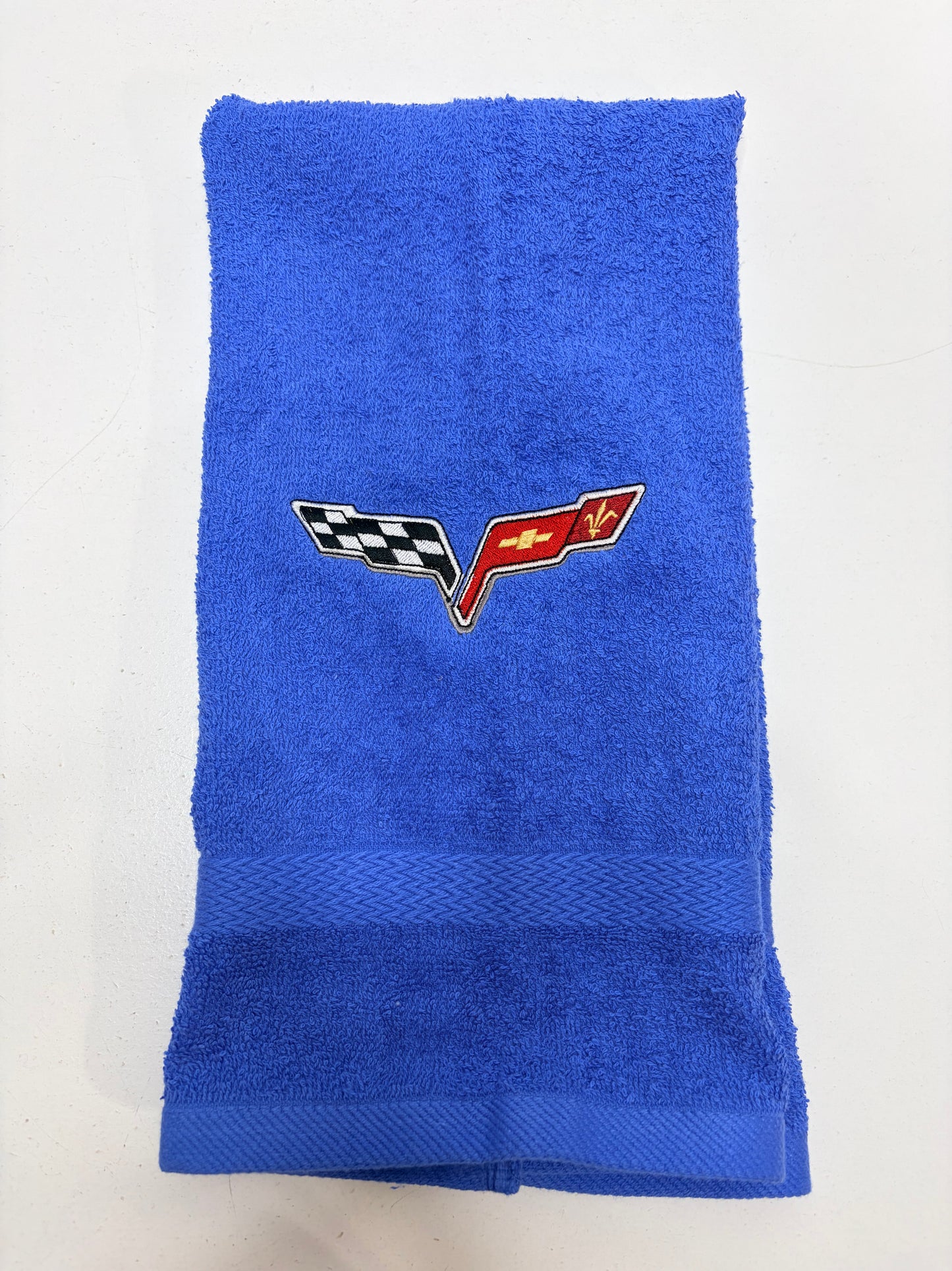 Chevy Corvette Towels Embroidered Hand Towel Bathroom Home Decor C4 C5 C6 Vette Car Racing Gift
