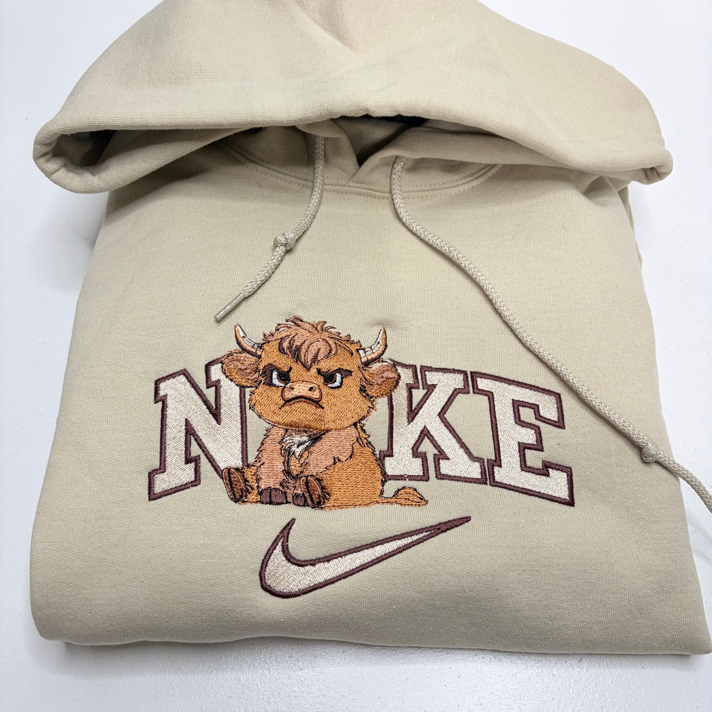 Nike Grumpy Highland Cow Embroidered Adult Sweatshirt