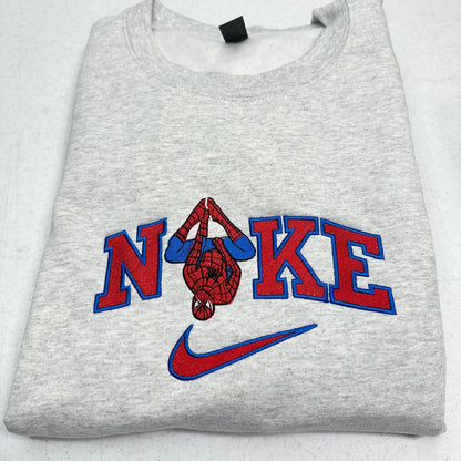 Nike Spiderman Embroidered ADULT Hoodie / Crewneck Sweatshirt Unisex Comic Super Hero Lover Gift