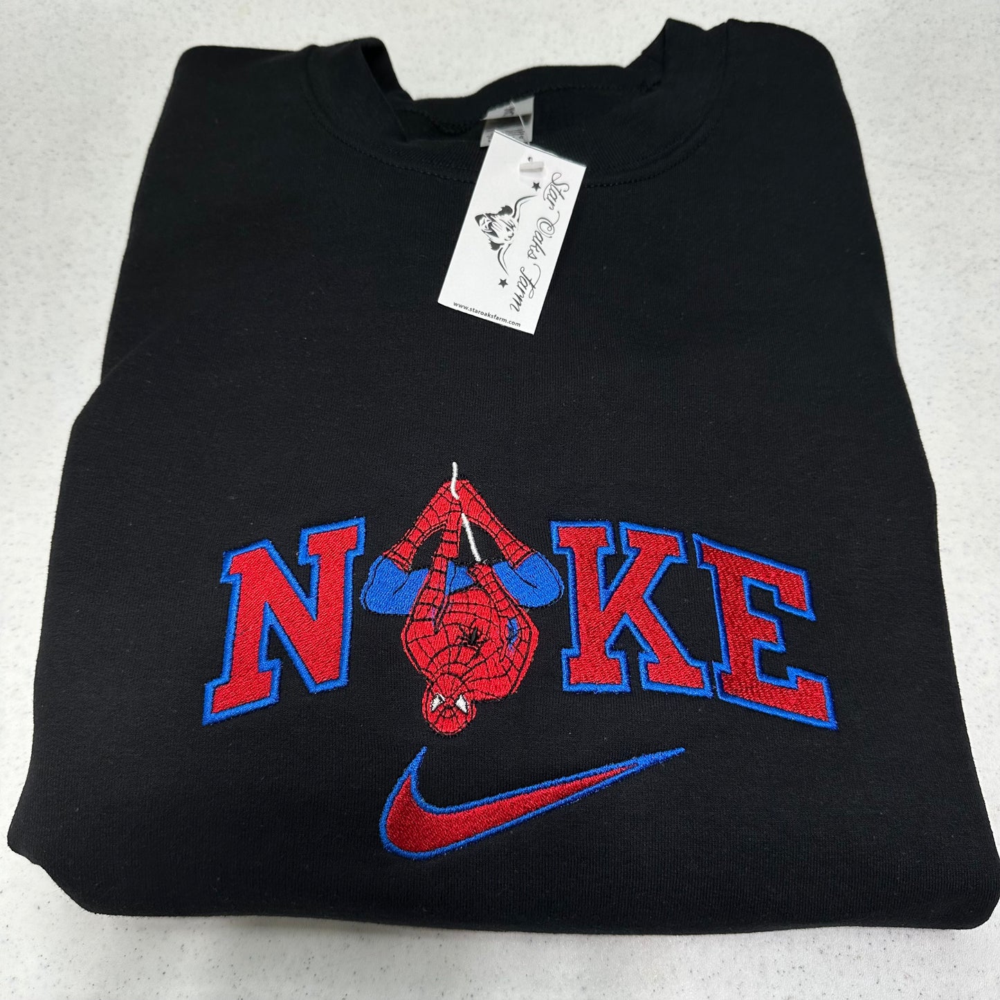 Nike Spiderman Embroidered ADULT Hoodie / Crewneck Sweatshirt Unisex Comic Super Hero Lover Gift