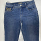 Chicos So Slimming Tapered Sz 00 (US 2) Midrise Denim Jeans Cheetah Print Jewels