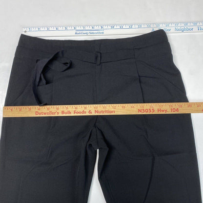 Vince Ankle Crop Dress Pants Sz 8 Women Black High Rise Belted Wool Blend Career