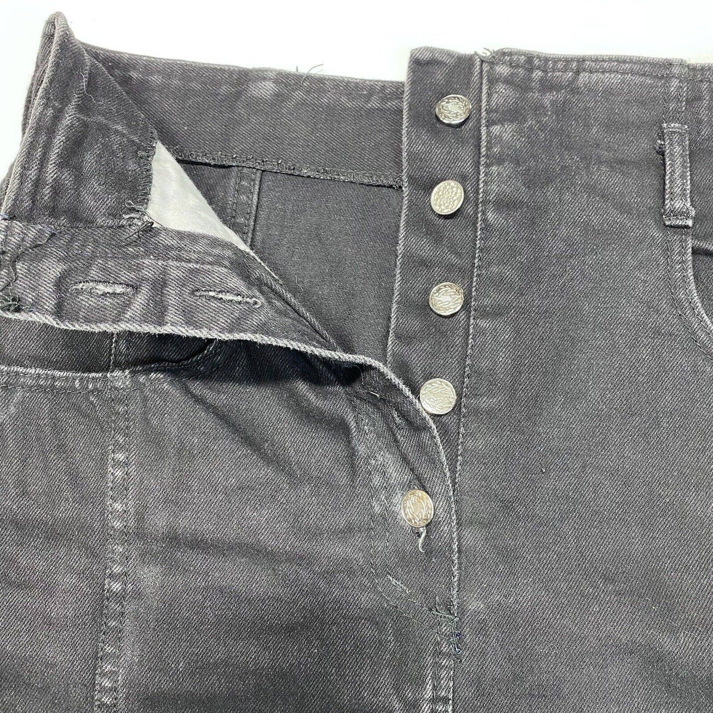 Vintage Jean St. Tropez Denim Skirt Sz 13/14 Black 100% Cotton *Measures Smaller