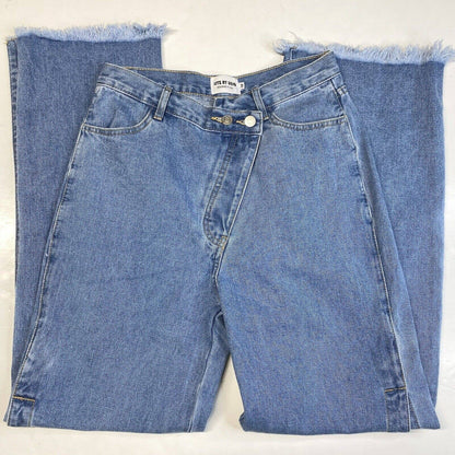 Litz by Uniq Wide Relaxed Jeans Med (28"Waist) Crossover Button Fly Open Sides