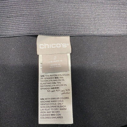 Chicos Ponte Knit Crop Pants Sz 2 (US 12/Large) Womens Black Stretch Pull On EUC
