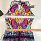 Alexia Admor Halter Maxi Dress XS Multicolor Boho Aztec Pattern Cut Out Slit NEW