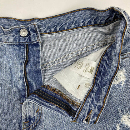 Levis 550 Cut Off Mom Shorts Sz 32 (30"Waist) Hi-Rise Denim Jean Distress Holes
