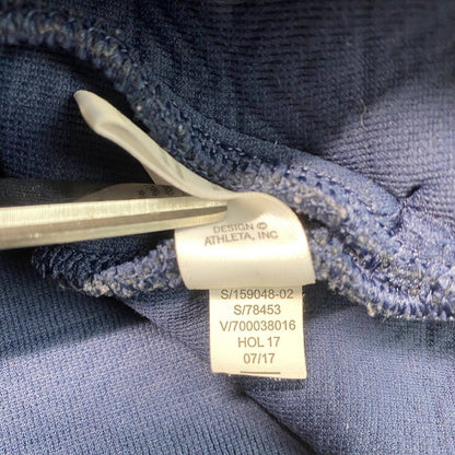 Athleta Jacquard Elevation Sweatshirt Sz Medium Athleisure Navy Blue Thumbholes