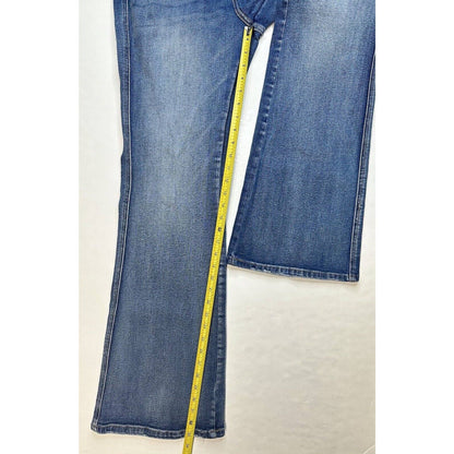 Kancan Luke High Rise Flare Jeans Womens 15/31 Blue Denim Medium Wash Distress