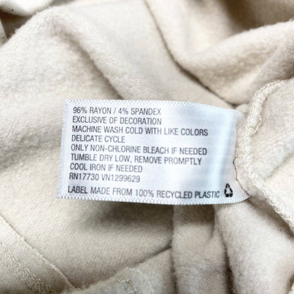 Knox Rose Sweatshirt XL Beige Stretchy Knit Casual Long Sleeve Top Exposed Seams