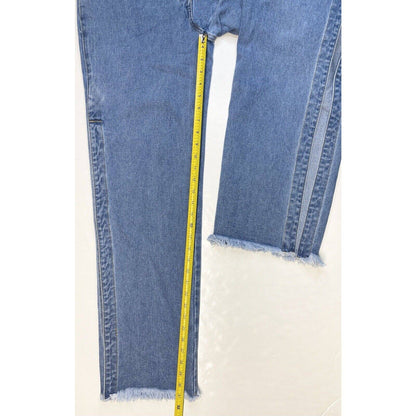 Litz by Uniq Wide Relaxed Jeans Med (28"Waist) Crossover Button Fly Open Sides