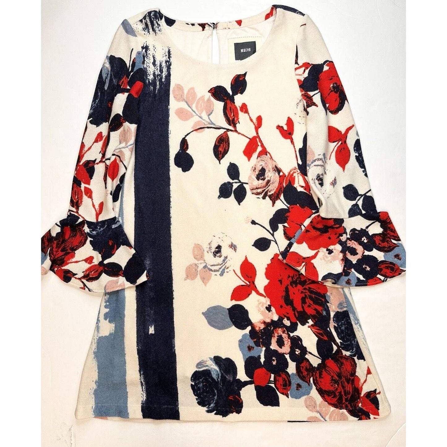 Maeve Anthousia Knit Floral Swing Dress Small Anthropologie Sweater Dress *Spot