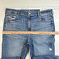 American Eagle Super Hi-Rise Flare Jeans 18 Stretch Blue Denim Distressed NEW