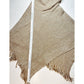 Chicos Cowl Neck Poncho OS Beige/Tan Metallic Striped Knit Sweater Fringe NEW