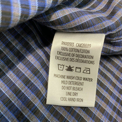 Robert Graham Classic Fit Button Up Shirt Mens XL Blue/Black Striped Long Sleeve