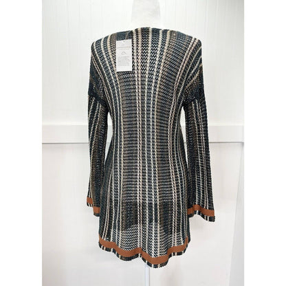 Soft Surroundings Open Knit Tunic Sweater Sz Medium Netting Beach Pullover NEW